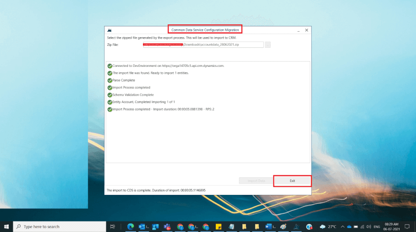Import Data File into Dynamics D365 Environment using Data Migration Utility